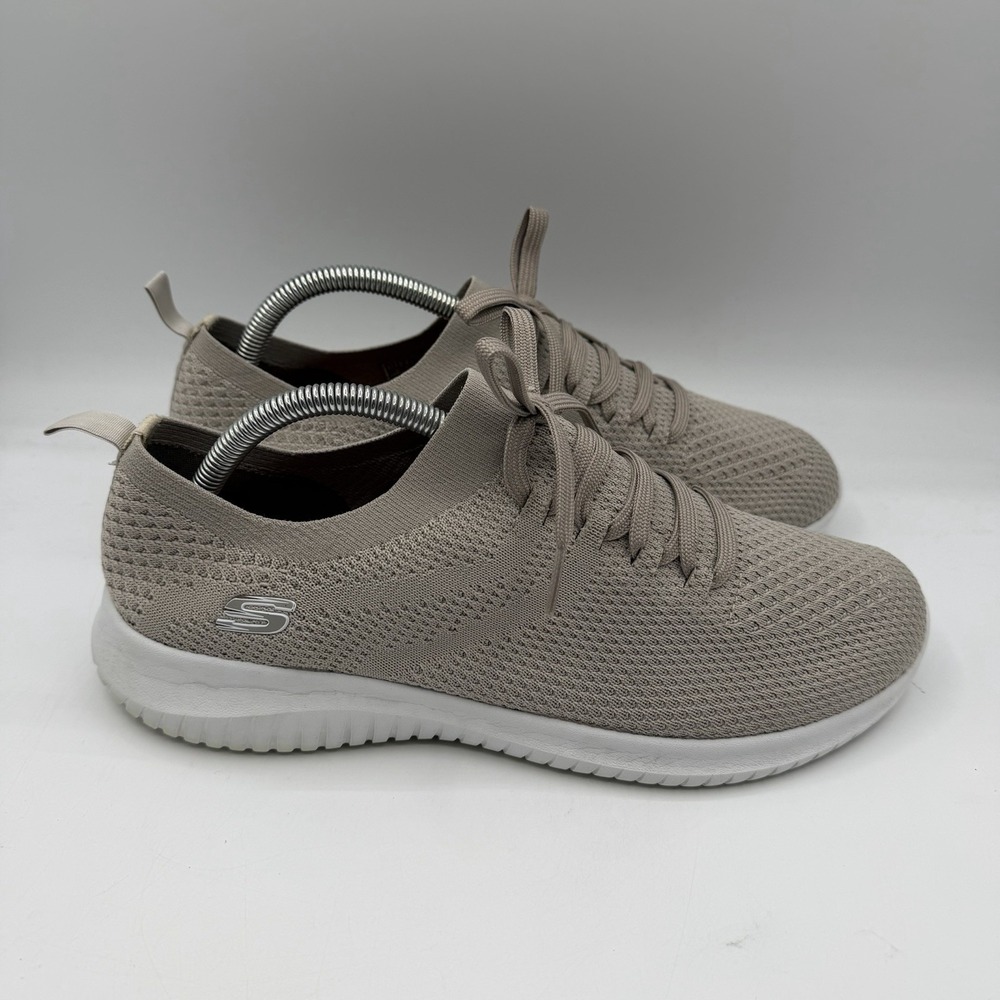 Skechers Ultra Flex Shoes Womens Sz 11 Taupe Tan Slip On Athletic Sneaker 56177S